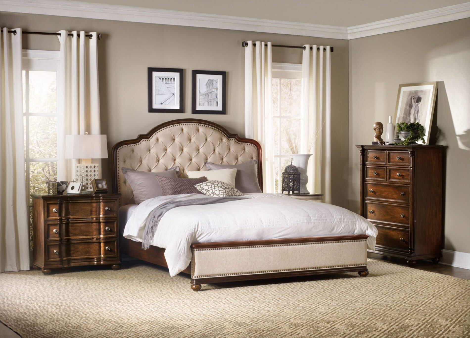 hooker bedroom furniture sanctuary king upholstered footboard