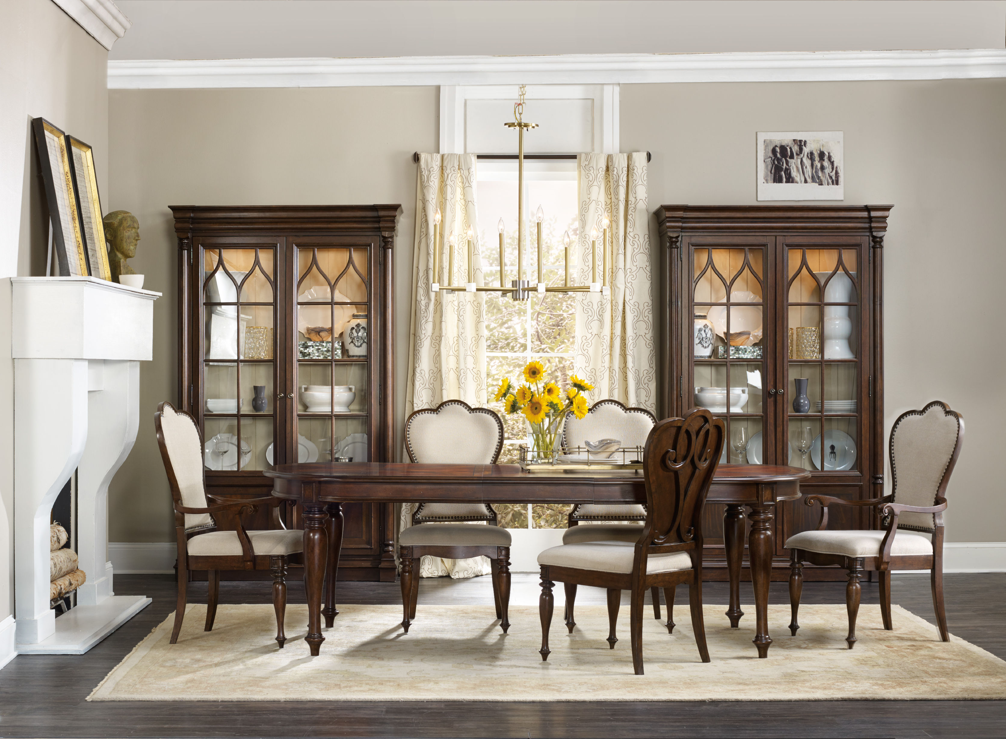 Hooker Dining Room With Beige Chair