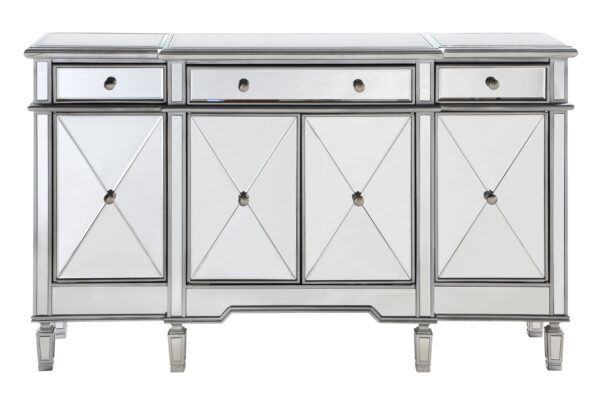 Elegant Lighting MF6 4 Door Mirrored Cabinet